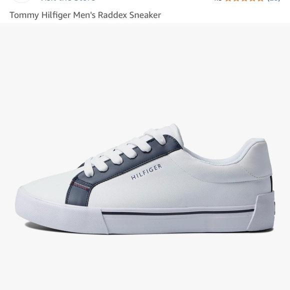 Tommy Hilfiger White and Navy Athletic Shoes - Picture 11 of 16